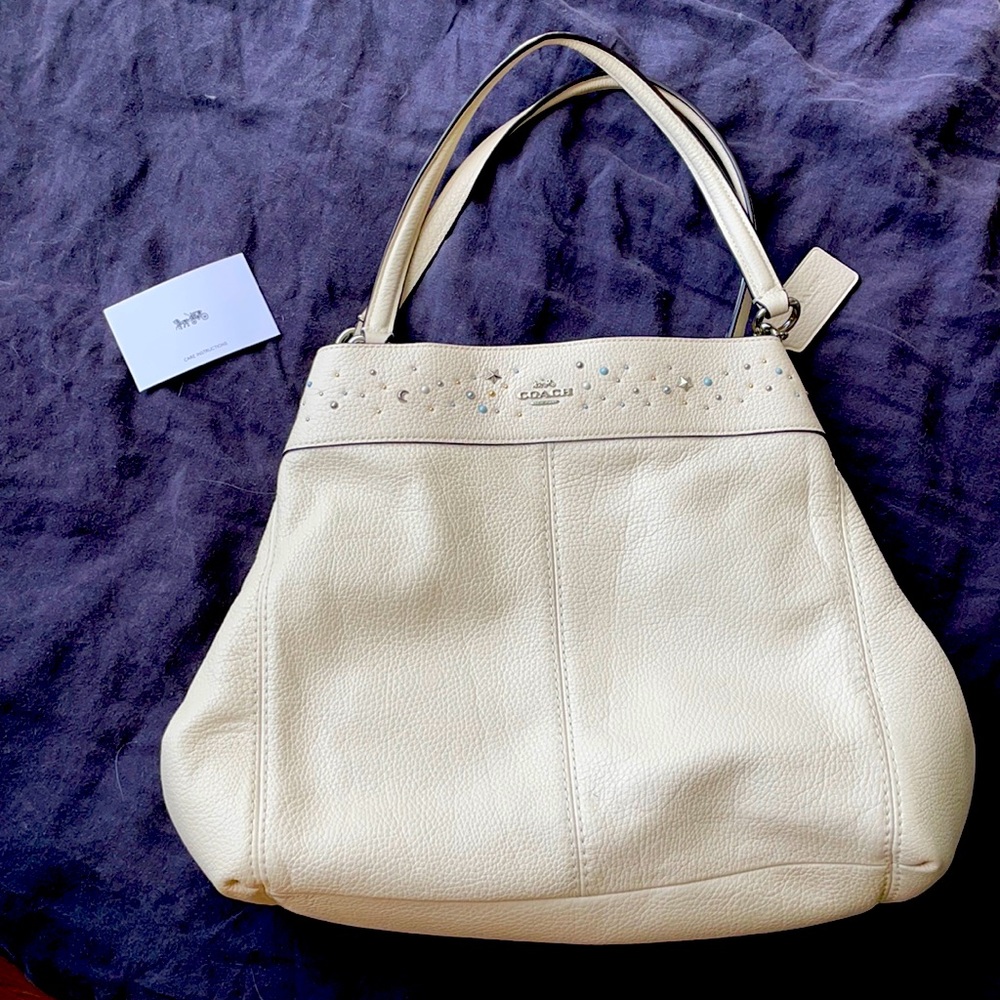 Coach White Leather Bag
